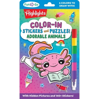 预订 Color-In Stickers and Puzzles! Adorable Animals: Over 140 Kids Stickers for You to Color and Decorate, Animal Puzzl