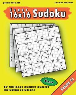 Vol. 9781545087251 Super Full page Easy 16x16 Sudoku Number 预订