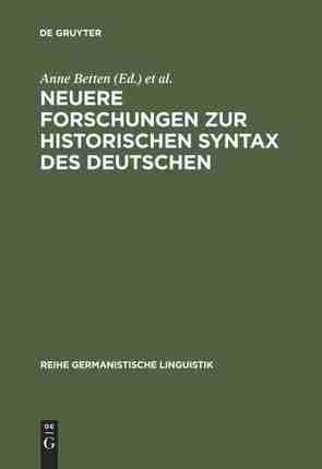 【预订】Neuere Forschungen zur historischen Syntax des Deutschen 9783484311039