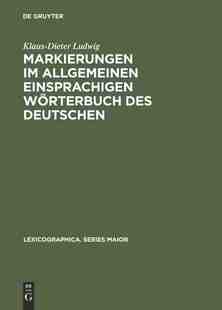 allgemeinen Deutschen 预订 9783484309388 des Markierungen Wörterbuch einsprachigen