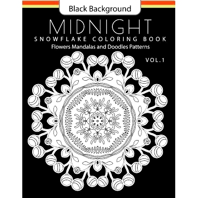 预订 Snowflake Coloring Book Midnight Edition Vol.1: Adult Coloring Book Designs (Relax with our Snowflakes Patterns (St