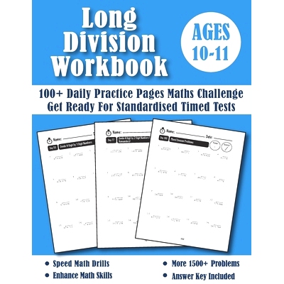 预订 Long Division Workbook Year 6 - KS2: 100 Days of Practice Pages Timed Tests - Division With Remainders (Answers Inc