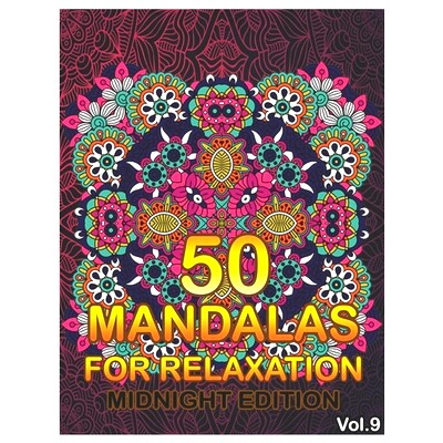 预订 50 Mandalas For Relaxation Midnight Edition: Big Mandala Coloring Book for Adults 50 Images Stress Management Color