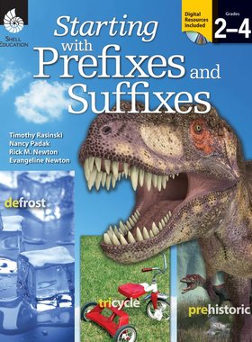 英文原版 前缀和后缀初学指南 2-4年级 Starting with Prefixes and Suffixes, Grades 2-4 [with Cdrom] [With CDROM]