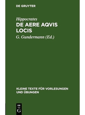 预订 De Aere Aqvis Locis: mit der alten lateinischen Übersetzung: 9783112691038
