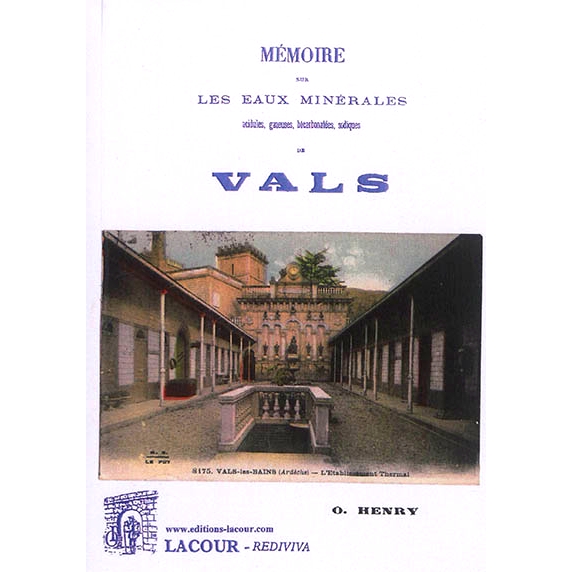 预订 Mémoire sur les eaux minérales acidules, gazeuses, bicarbonatées, sodiques de Vals 关于瓦尔斯的酸性、气态、碳酸