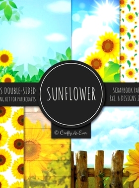 预订 Sunflower Scrapbook Paper Pad 8x8 Scrapbooking Kit for Papercrafts, Cardmaking, Printmaking, DIY Crafts, Botanical