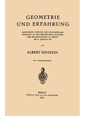 预订 Geometrie und Erfahrung: Erweiterte Fassung des Festvortrages Gehalten an der Preussischen Akademie der Wissenschaf