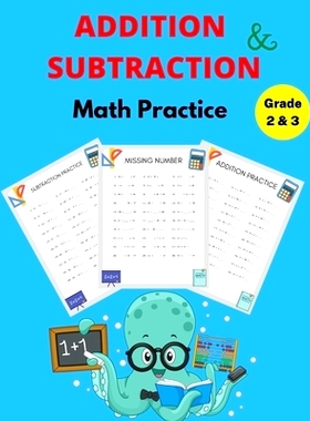 预订 Addition and Subtraction Math Practice Grade 2&3: Math Game Book with Subtracting and Adding Double Digits: 9781915