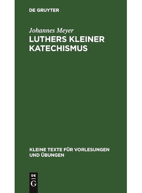 预订 Luthers kleiner Katechismus: 9783112461594