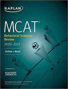 Behavioral Sciences Online 预售 Book 2021 MCAT 2020 Review