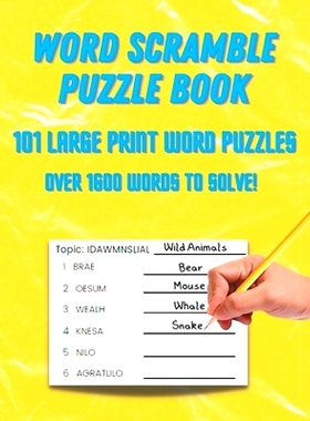 预订 Word Scramble Puzzle Book: 101 Large Print Word Puzzles: 9798386250959