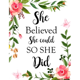 预订 She Believed She Could So She Did: Adult Budget Planner (Printed), Budget Planner Book, Daily Planner Book, Floral