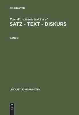 【预订】SATZ, TEXT, DISKURS BD 2 (KOENIG/WIEGERS) LA 313 9783484303133