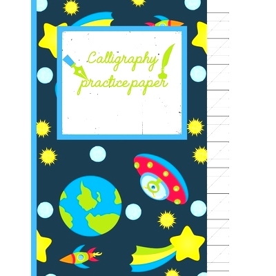 预订 Calligraphy Practice paper: Gifts for space lovers; cute & elegant Nile blue Space Alien hand writing workbook with