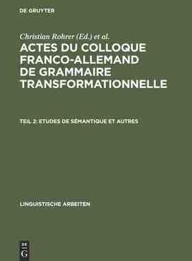【预订】Etudes de sémantique et autres 9783484102064
