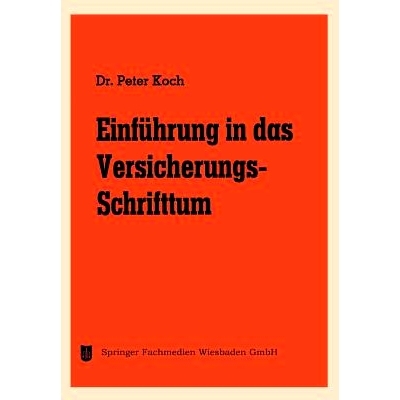 预订 Einführung in das Versicherungs-Schrifttum: 9783663146995