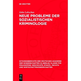 Neue Kriminologie Probleme Sozialistischen 9783112775707 Der 预订