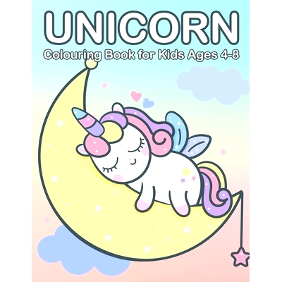 预订 Unicorn Colouring Book for Kids Ages 4-8: Cute Princess, Mermaid and Unicorn Colouring Book for Children: 978169684