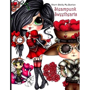 预订 Sherri Baldy Steampunk Sweethearts My Besties Coloring Book: 9781945731617