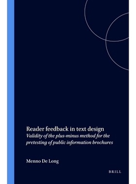 预订 Reader feedback in text design: Validity of the plus-minus method for the pretesting of public information brochure