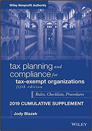 【预售】Tax Planning and Compliance for Tax-Exempt Organizations, Fifth Edition 2019 Cumulative Supplement