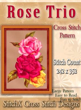 预订 Rose Trio Cross Stitch Pattern: 9781499696073