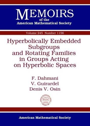 【预售】Hyperbolically Embedded Subgroups and Rotating Families in Groups Acting on Hyperbolic Spaces-封面