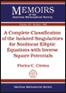【预售】A Complete Classification of the Isolated Singularities for Nonlinear Elliptic Equations with Inverse Squa...