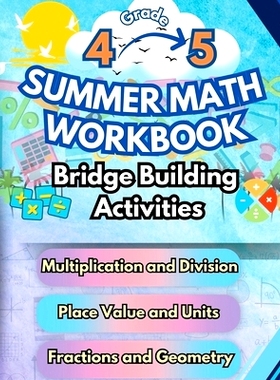 预订 Summer Math Workbook 4-5 Grade Bridge Building Activities: 4th to 5th Grade Summer Essential Skills Practice Worksh
