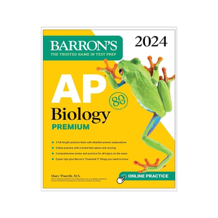 预订 巴朗AP生物学备考指南高级版 2024年新版 5套习题综合复习在线测试 英文原版 AP Biology Premium (Barron's AP)