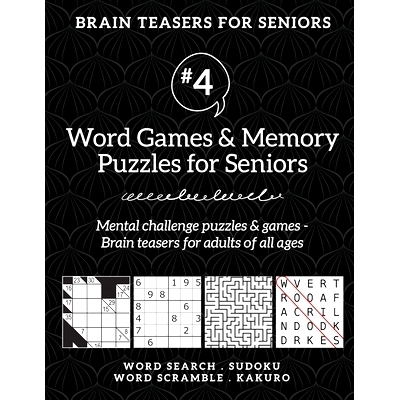 预订 Brain Teasers for Seniors #4: Word Games & Memory Puzzles for Seniors. Mental challenge puzzles & games - Brain tea