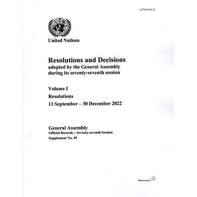 预订 Report of the Secretary-General on the Work of the Organization 77th Supp49 V1 秘书长关于本组织工作的报告 第 77 号
