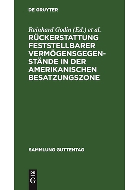 预订 Rückerstattung feststellbarer Vermögensgegenstände in der amerikanischen Besatzungszone: Militärregierungsgeset