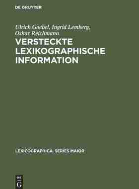 【预订】Versteckte lexikographische Information 9783484309654