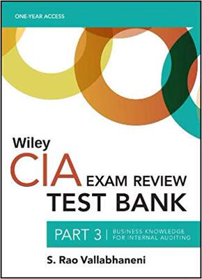 【预售】Wiley CIA Test Bank 2020: Part 3, Business Knowledge for Internal Auditing (1-Year Access)