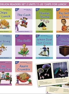 预订 Phonic Books Dandelion Readers Set 2 Units 11-20: Consonant digraphs and simple two-syllable words 蒲公英拼读本*套