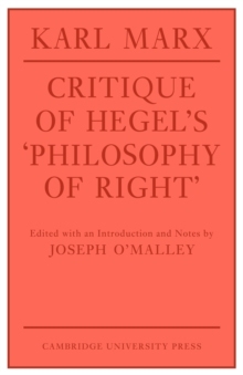 【预订】Critique of Hegel’s ’Philosophy Of Right’ 9780521292115