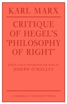 预订 【】Critique of Hegel’s ’Philosophy Of Right’ 9780521292115