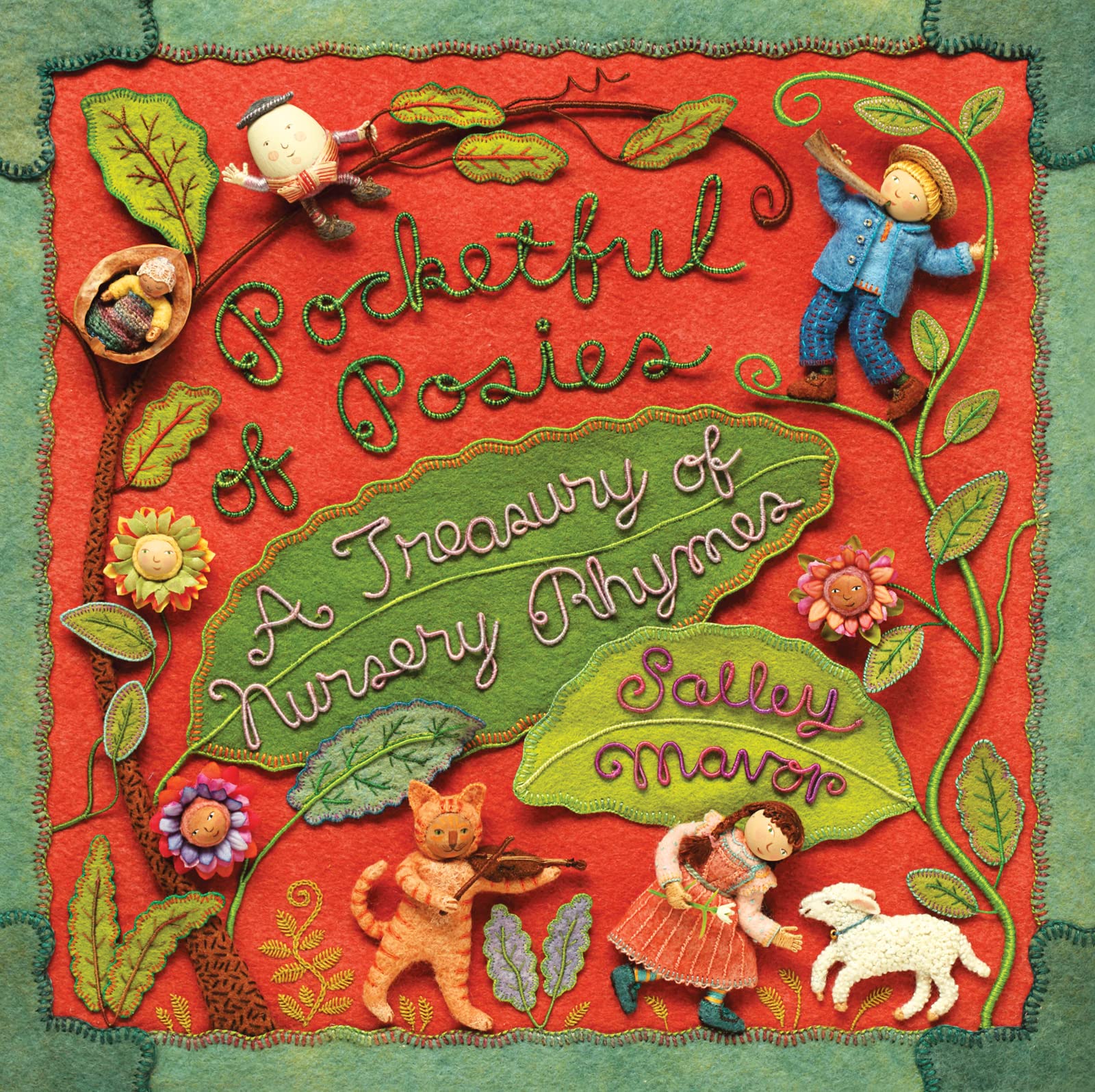 一口袋花束 童谣精选 Salley Mavor 精装绘本 手缝艺术 英文原版 Pocketful of Posies: A Treasury of Nursery Rhymes