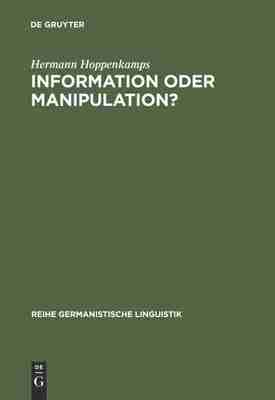 【预订】Information oder Manipulation? 9783484102828