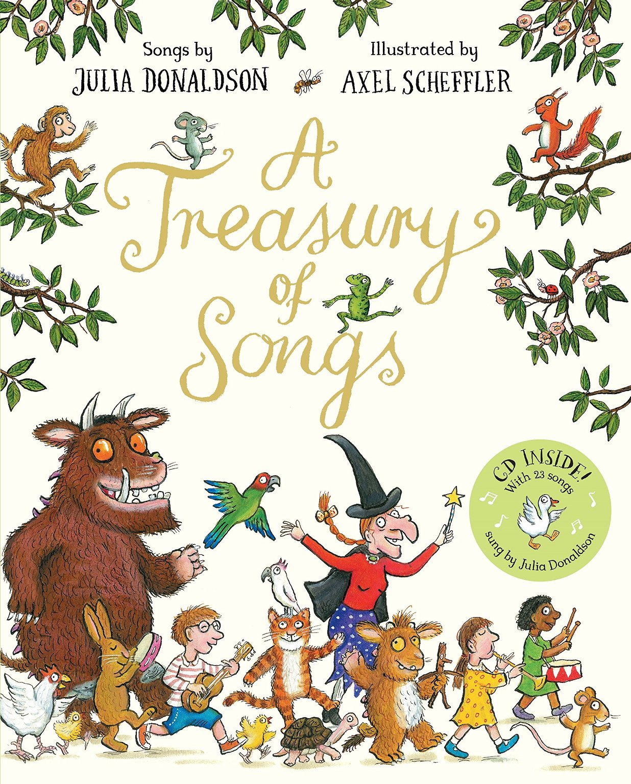 茱莉亚唐纳森童谣歌曲集 Julia Donaldson 绘本+CD 英文原版 咕噜牛作者 A Treasury of Songs [With Audio CD]