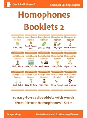 预订 HOMOPHONES BOOKLETS 2 - Fun & Easy-to-Read 15 Booklets with words from Picture Homophones(TM) SET 2: For children i
