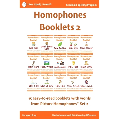 预订 HOMOPHONES BOOKLETS 2 - Fun & Easy-to-Read 15 Booklets with words from Picture Homophones(TM) SET 2: For children i