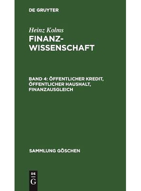 预订 Öffentlicher Kredit, öffentlicher Haushalt, Finanzausgleich: 9783111010489