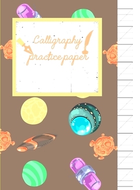 预订 Calligraphy Practice paper: Gifts for space lovers; cute & elegant Hurricane Space UFO hand writing workbook with p