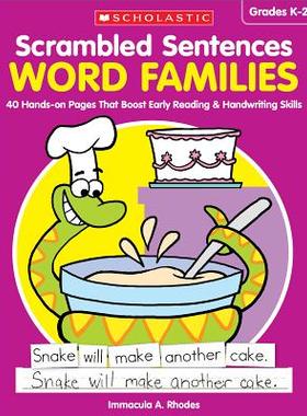 【预订】Scrambled Sentences: Word Families: 40 Hands-On Pages That Boost Early Reading & Handwriting Skills