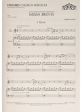 预订 Missa Brevis 上声部弥撒简易设置: 9780193516878