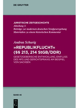 预订 Republikflucht (§§ 213, 214 StGB/DDR): Gesetzgeberische Entwicklung, Einfluss des MfS und Gerichtspraxis am Beisp