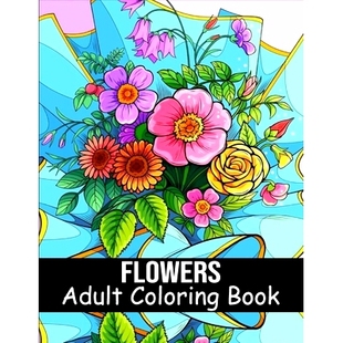Floral Flowers Flower Adults Book Designs Print For Arrangements for Large Coloring 预订 Seniors